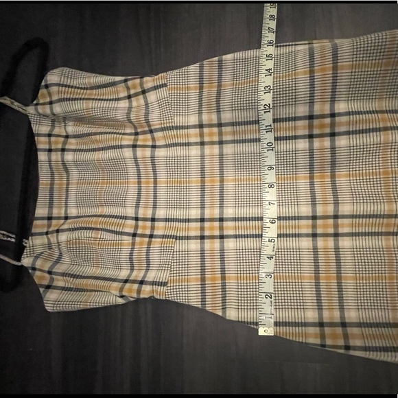 Aritzia Wilfred Tan Plaid Mini Dress - Picture 8 of 10